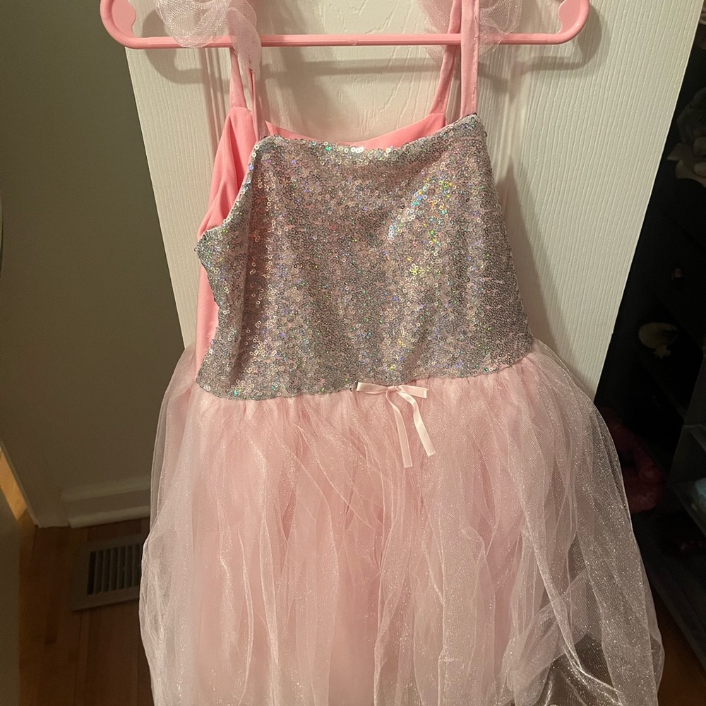 Sara Pink and Silver Formal Dress with Sparkling Bodice